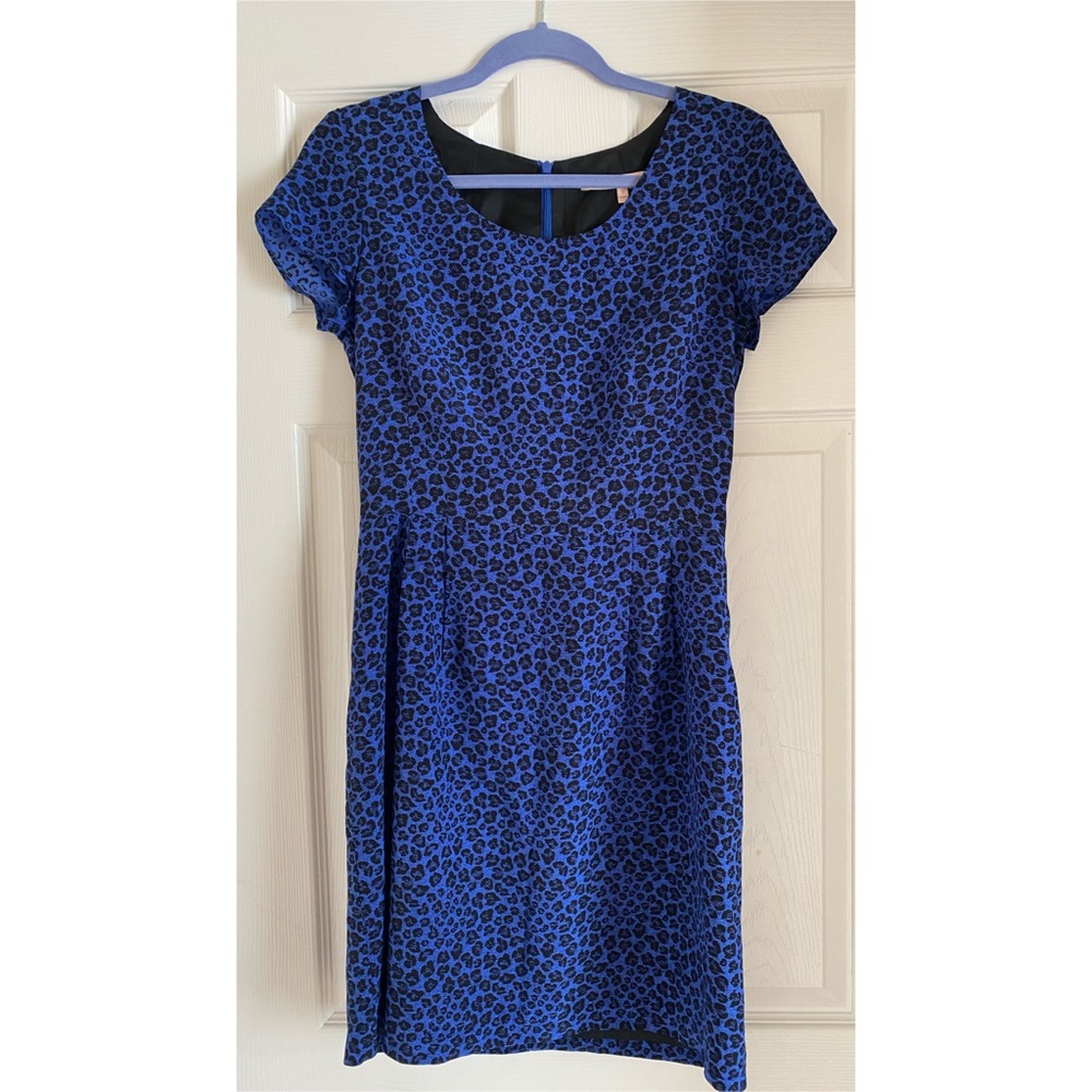 Anthropologie Hutch Blue Leopard Print Dress